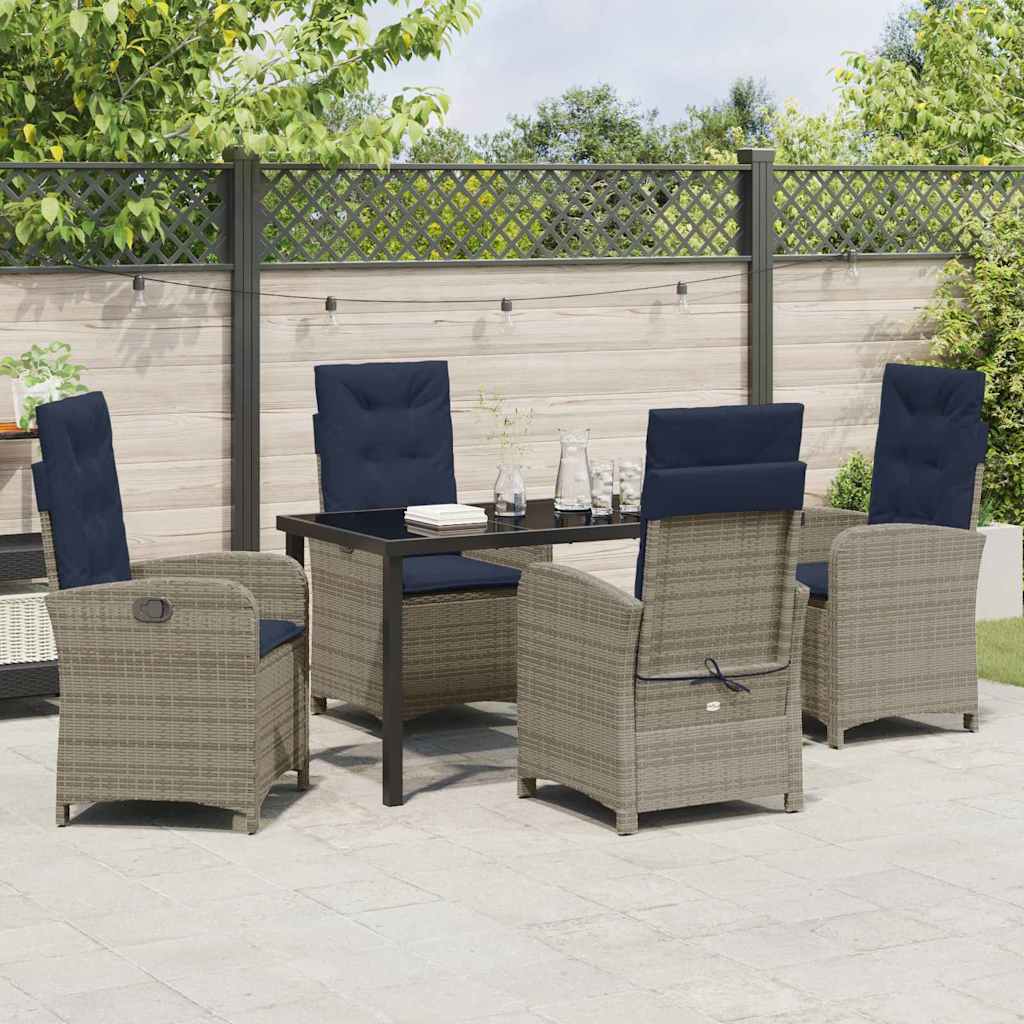 Have Spisebordssæt 5 pcs Grå polyrattan