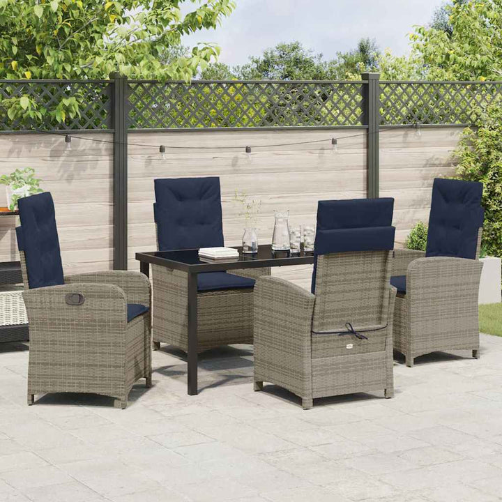 Have Spisebordssæt 5 pcs Grå polyrattan