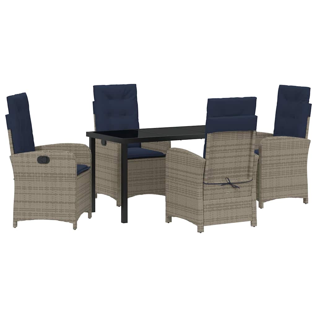 Have Spisebordssæt 5 pcs Grå polyrattan