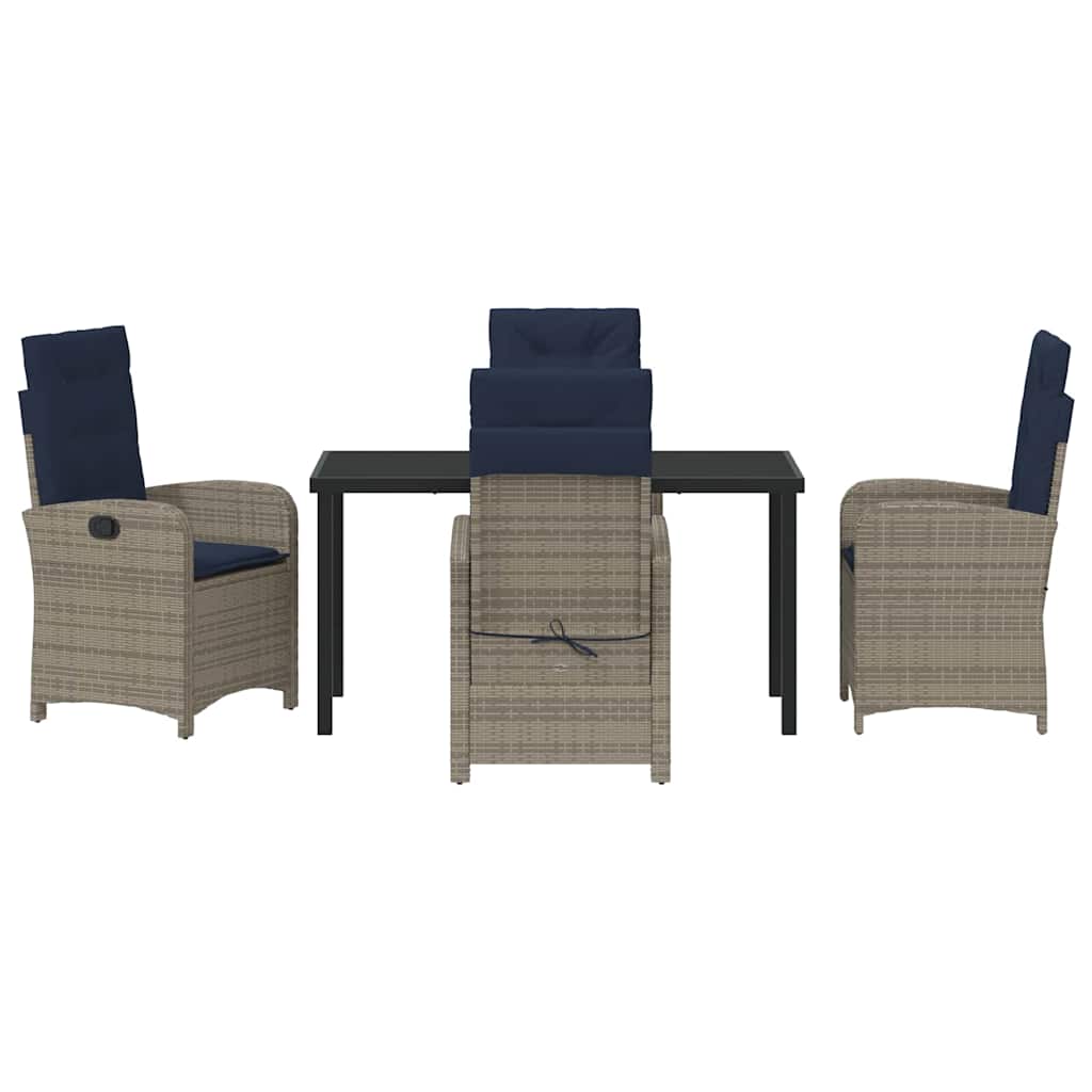 Have Spisebordssæt 5 pcs Grå polyrattan