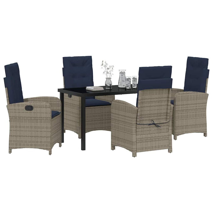 Have Spisebordssæt 5 pcs Grå polyrattan
