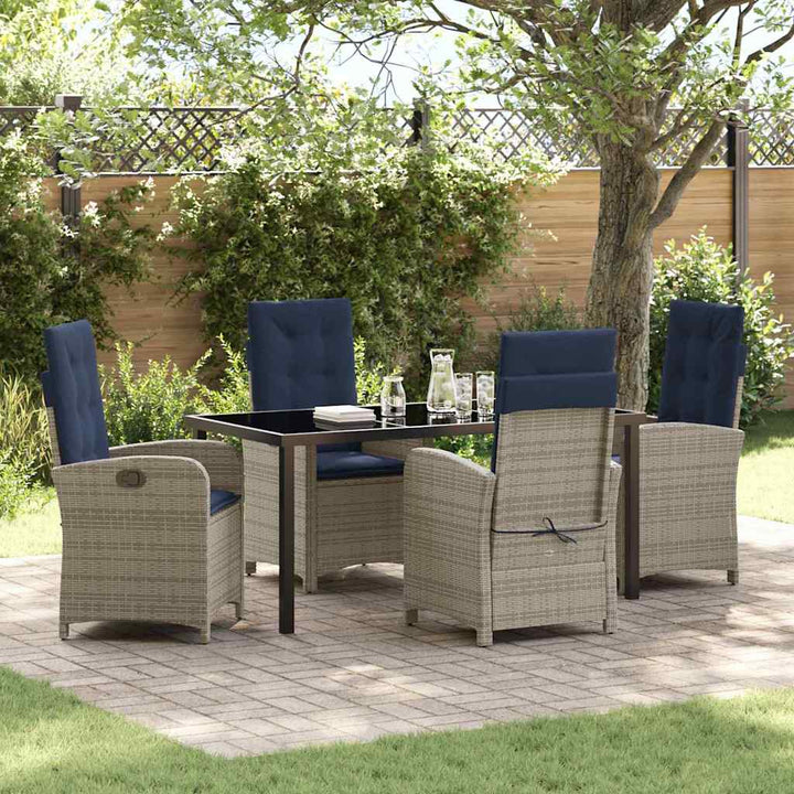 Have Spisebordssæt 5 pcs Grå polyrattan