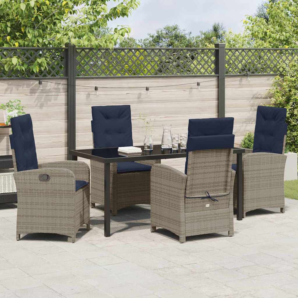 Have Spisebordssæt 5 pcs Grå polyrattan