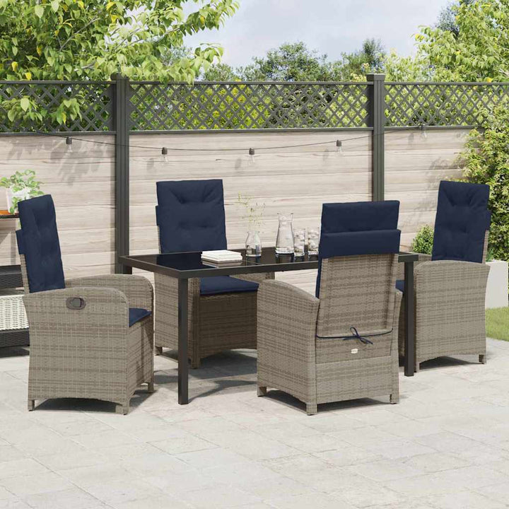 Have Spisebordssæt 5 pcs Grå polyrattan