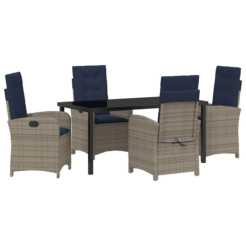 Have Spisebordssæt 5 pcs Grå polyrattan