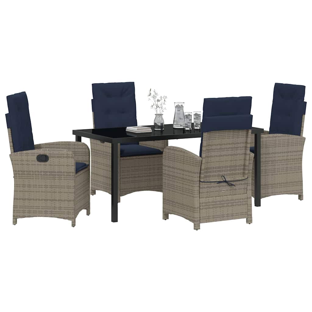 Have Spisebordssæt 5 pcs Grå polyrattan