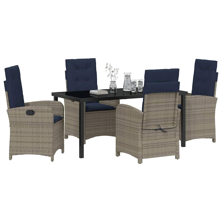 Have Spisebordssæt 5 pcs Grå polyrattan
