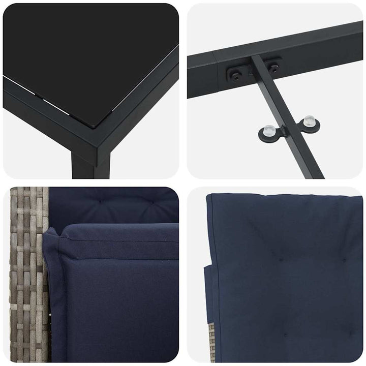 Have Spisebordssæt 3 pcs Grå polyrattan
