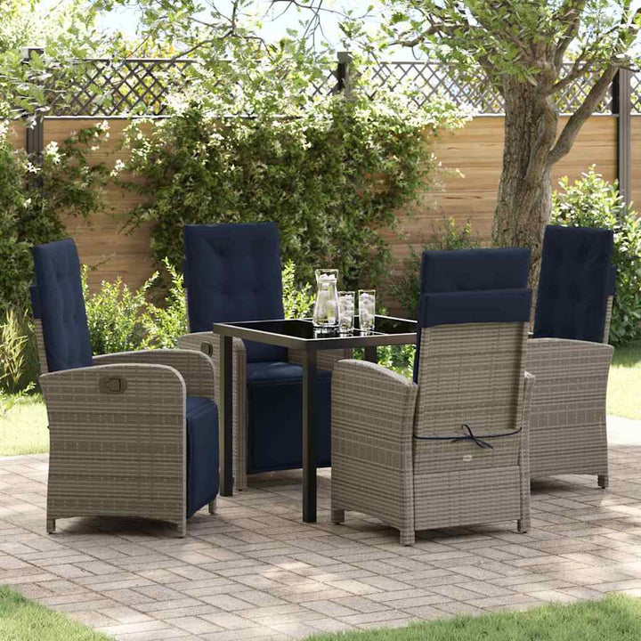 Have Spisebordssæt 5 pcs Grå polyrattan