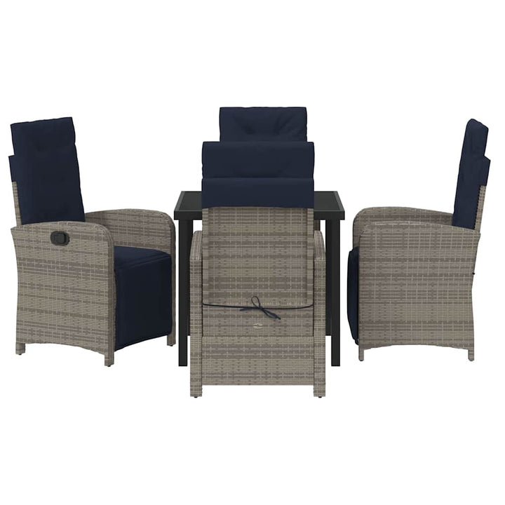 Have Spisebordssæt 5 pcs Grå polyrattan