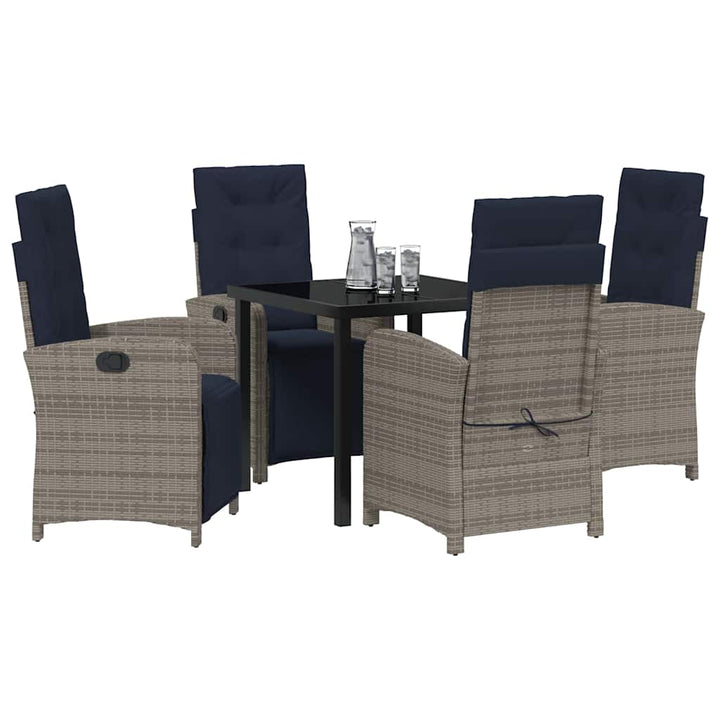 Have Spisebordssæt 5 pcs Grå polyrattan