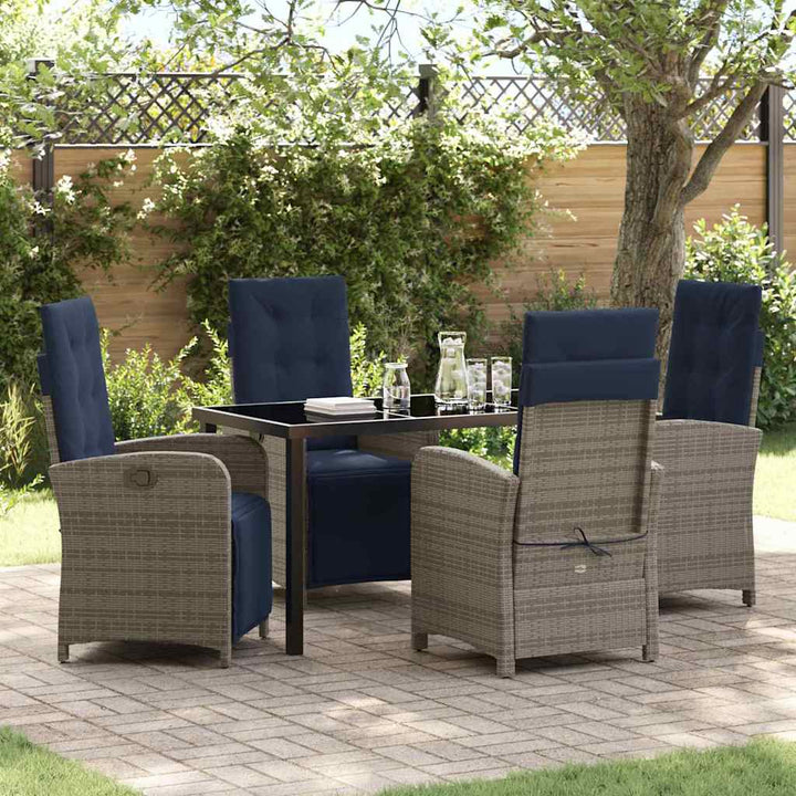 Have Spisebordssæt 5 pcs Grå polyrattan