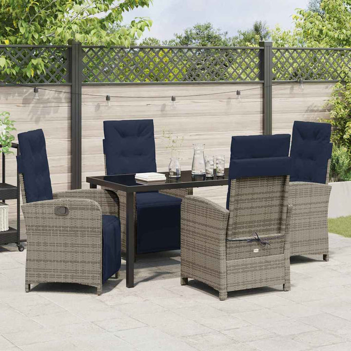 Have Spisebordssæt 5 pcs Grå polyrattan