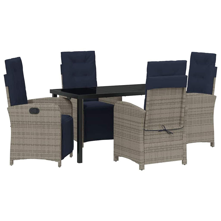 Have Spisebordssæt 5 pcs Grå polyrattan