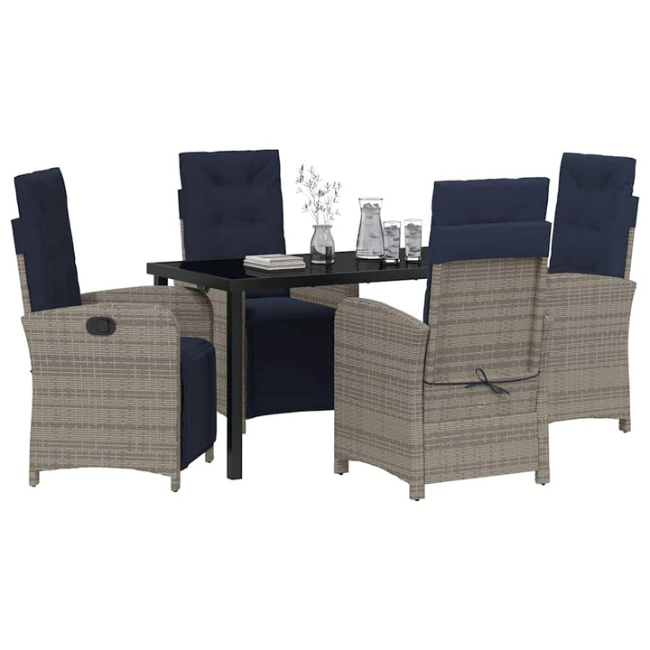 Have Spisebordssæt 5 pcs Grå polyrattan