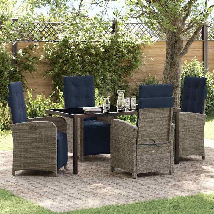 Have Spisebordssæt 5 pcs Grå polyrattan