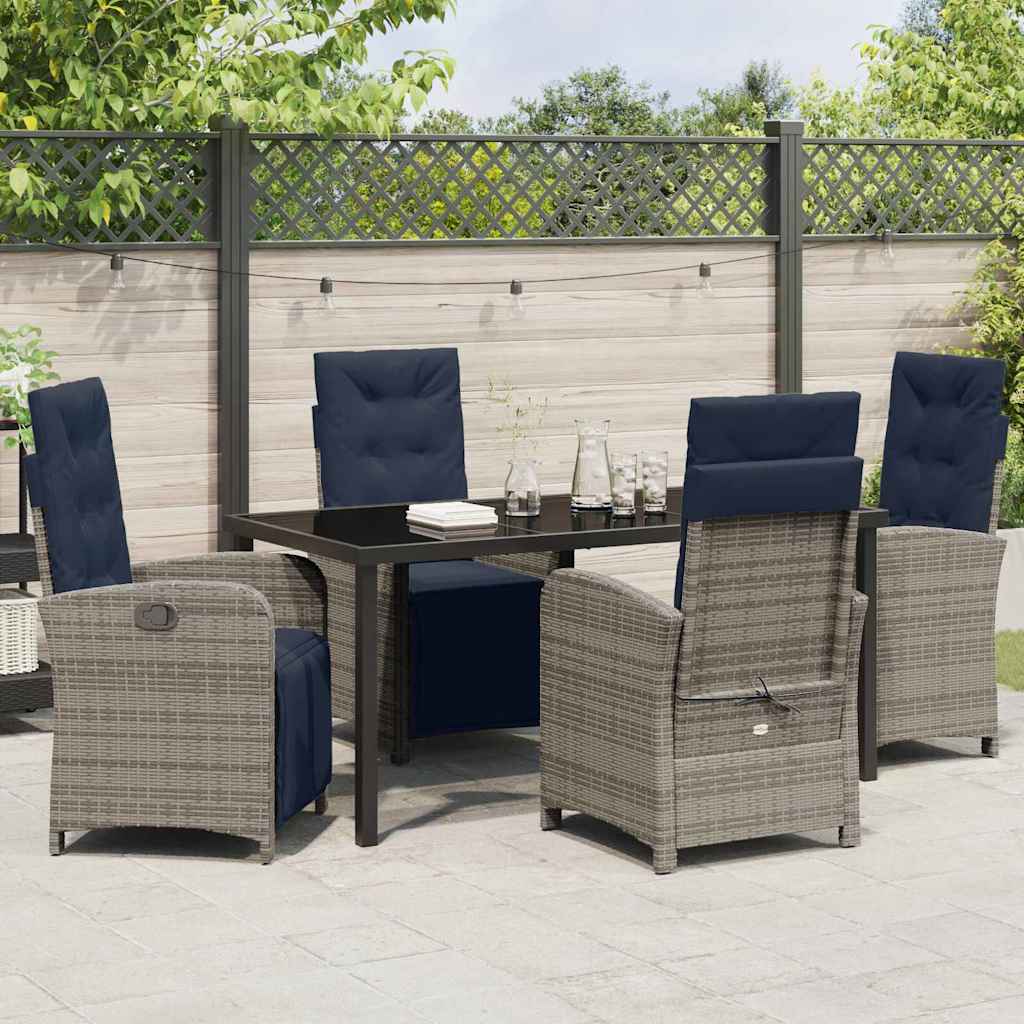 Have Spisebordssæt 5 pcs Grå polyrattan