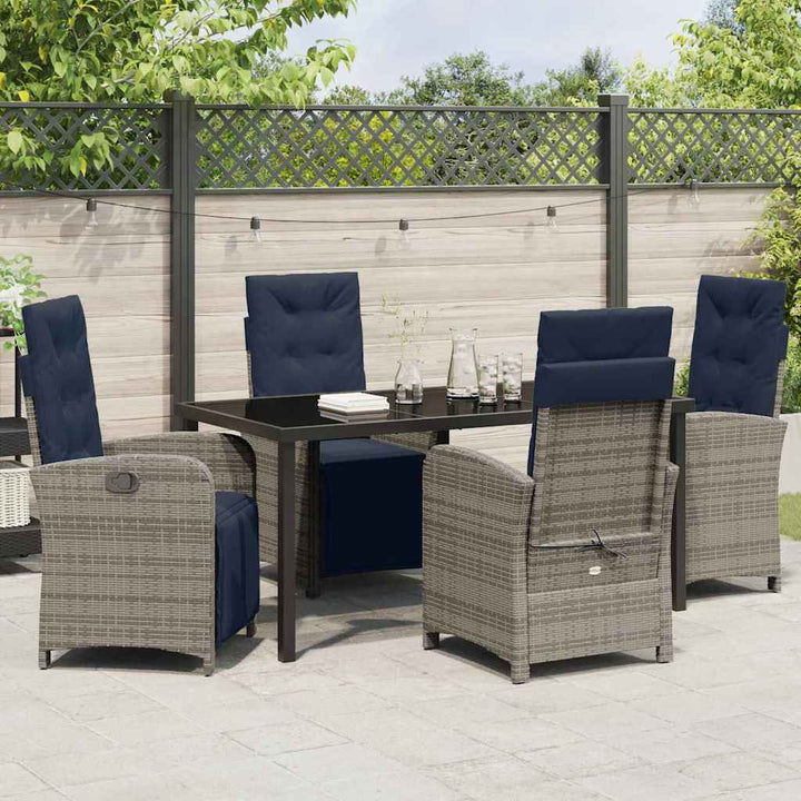 Have Spisebordssæt 5 pcs Grå polyrattan