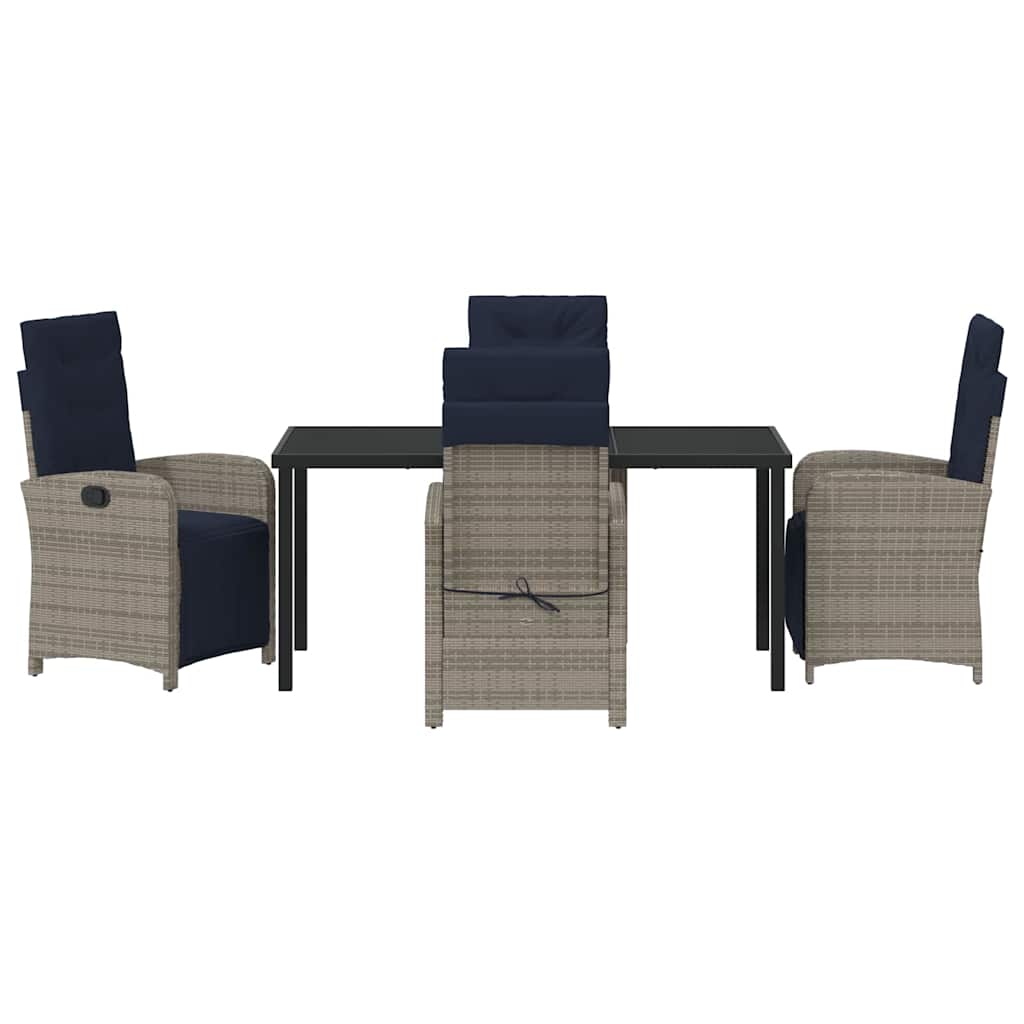 Have Spisebordssæt 5 pcs Grå polyrattan