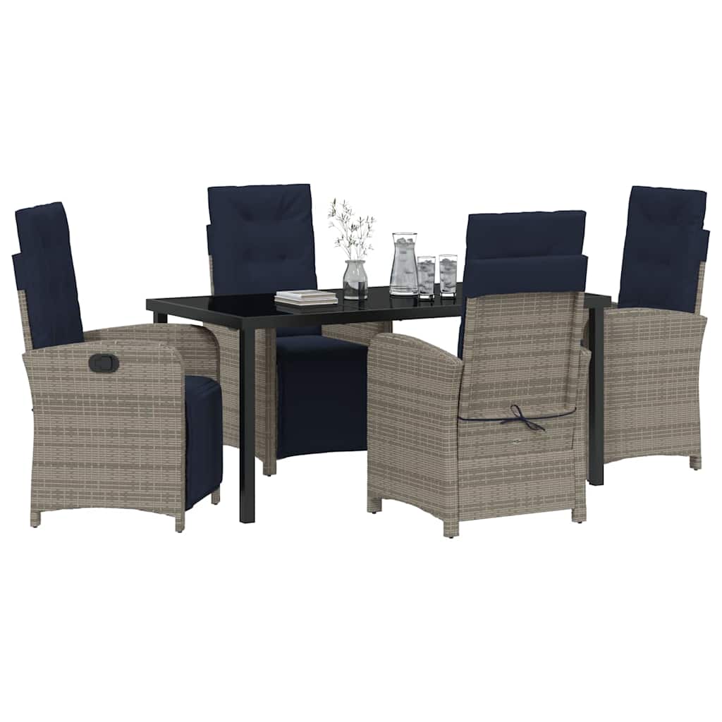 Have Spisebordssæt 5 pcs Grå polyrattan