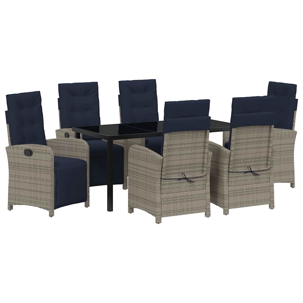 Have Spisebordssæt 7 pcs Grå polyrattan