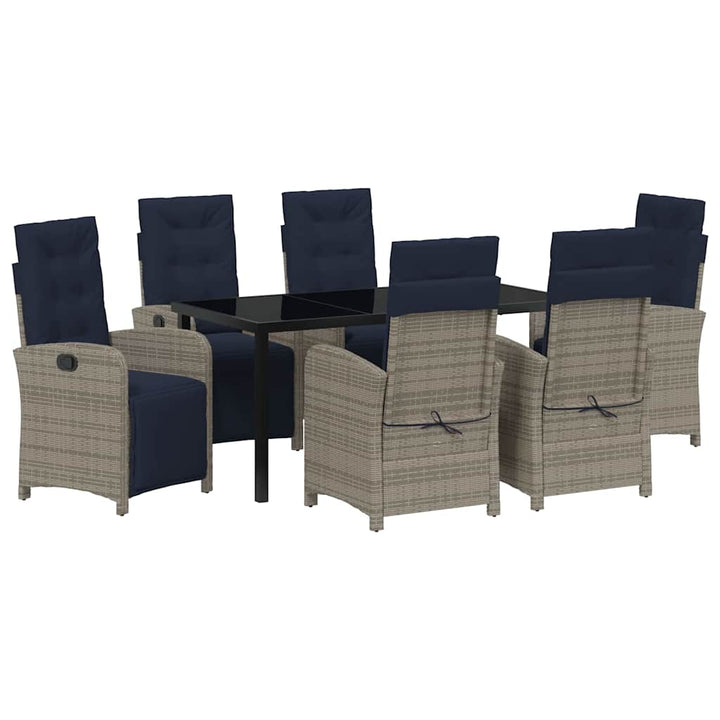 Have Spisebordssæt 7 pcs Grå polyrattan