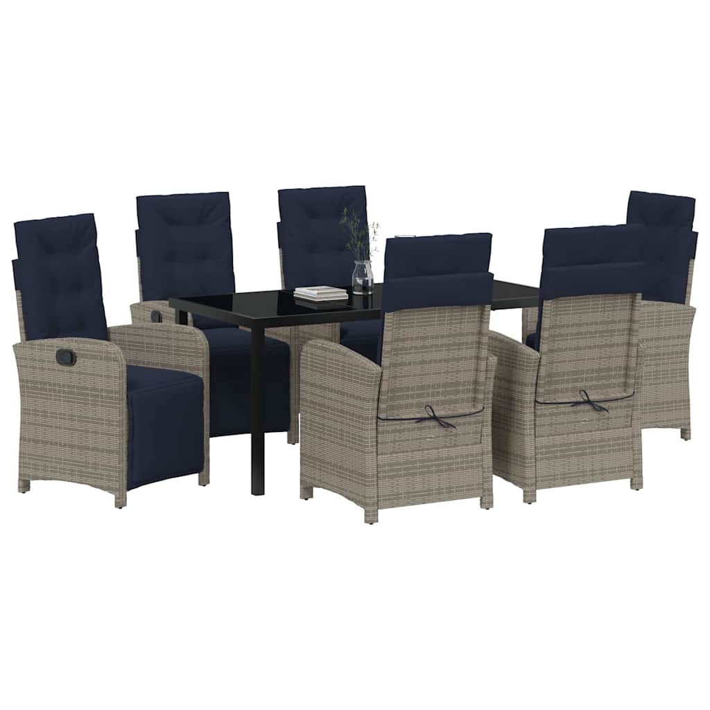 Have Spisebordssæt 7 pcs Grå polyrattan