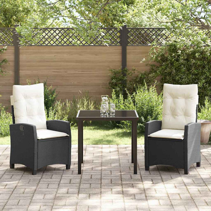 Have Spisebordssæt 3 pcs Sort polyrattan