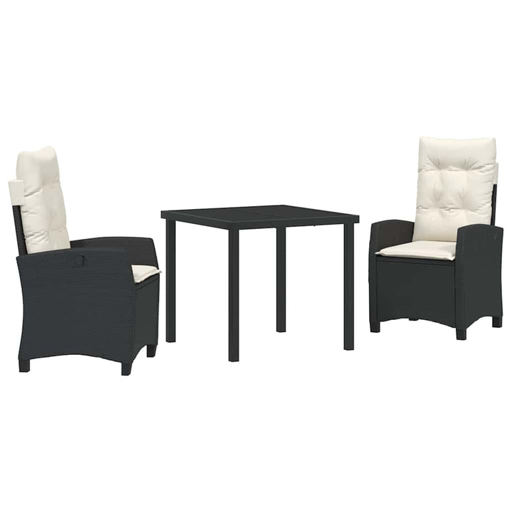 Have Spisebordssæt 3 pcs Sort polyrattan