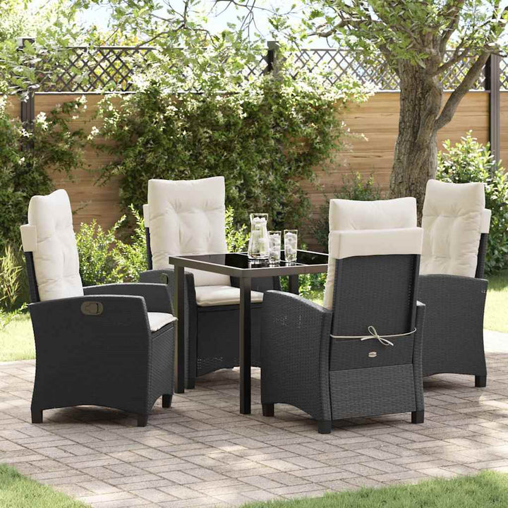 Have Spisebordssæt 5 pcs Sort polyrattan