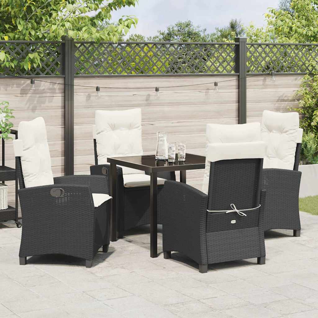 Have Spisebordssæt 5 pcs Sort polyrattan
