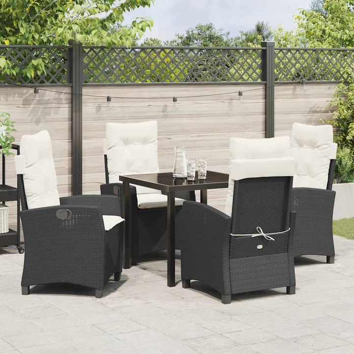 Have Spisebordssæt 5 pcs Sort polyrattan