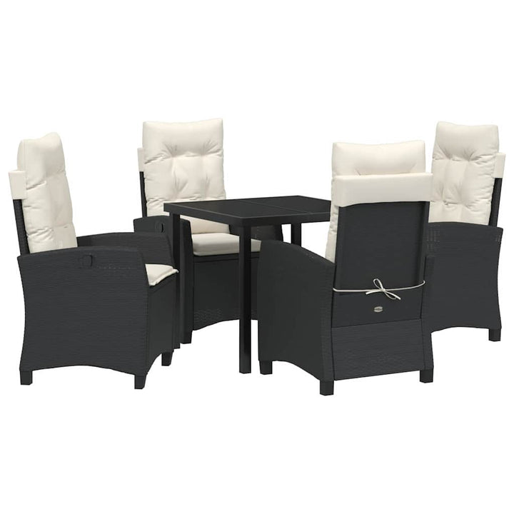 Have Spisebordssæt 5 pcs Sort polyrattan