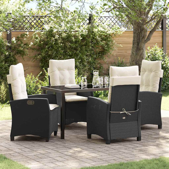 Have Spisebordssæt 5 pcs Sort polyrattan