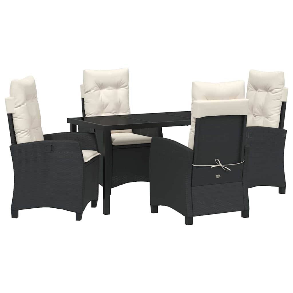 Have Spisebordssæt 5 pcs Sort polyrattan