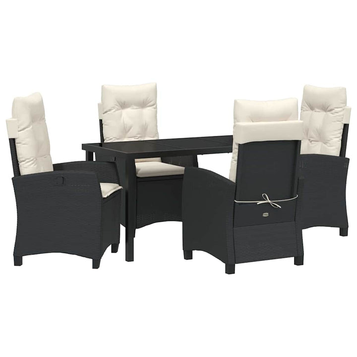 Have Spisebordssæt 5 pcs Sort polyrattan