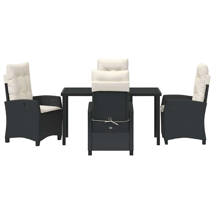 Have Spisebordssæt 5 pcs Sort polyrattan