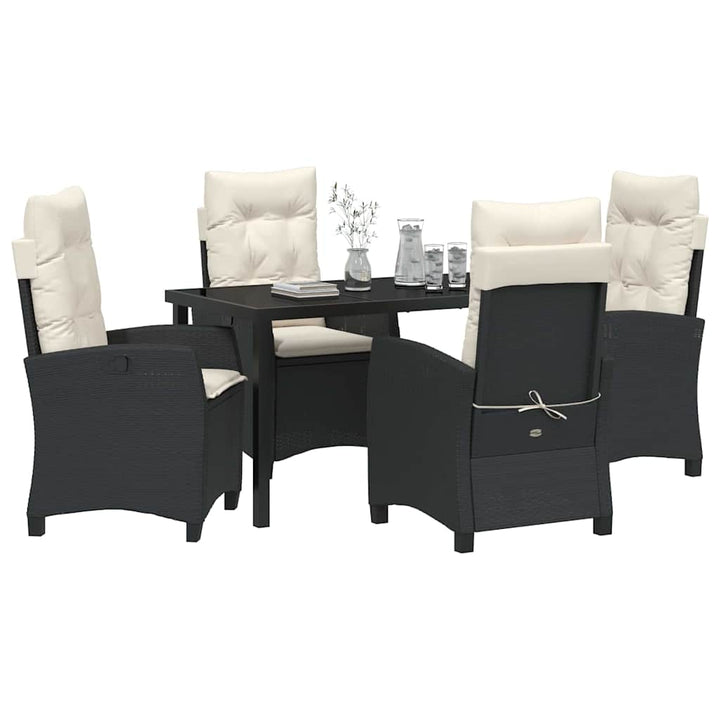 Have Spisebordssæt 5 pcs Sort polyrattan