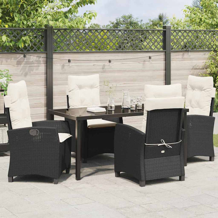 Have Spisebordssæt 5 pcs Sort polyrattan