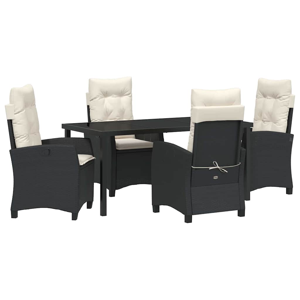Have Spisebordssæt 5 pcs Sort polyrattan