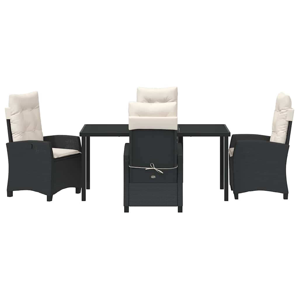 Have Spisebordssæt 5 pcs Sort polyrattan
