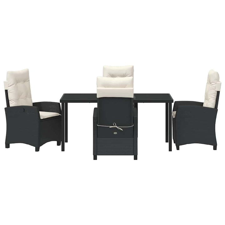 Have Spisebordssæt 5 pcs Sort polyrattan
