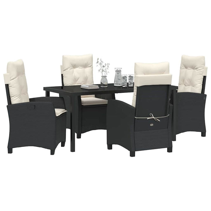 Have Spisebordssæt 5 pcs Sort polyrattan