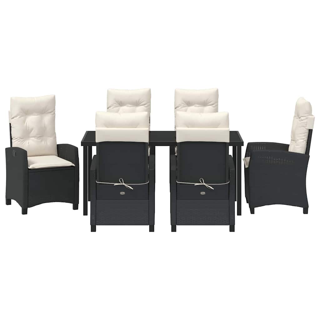 Have Spisebordssæt 7 pcs Sort polyrattan