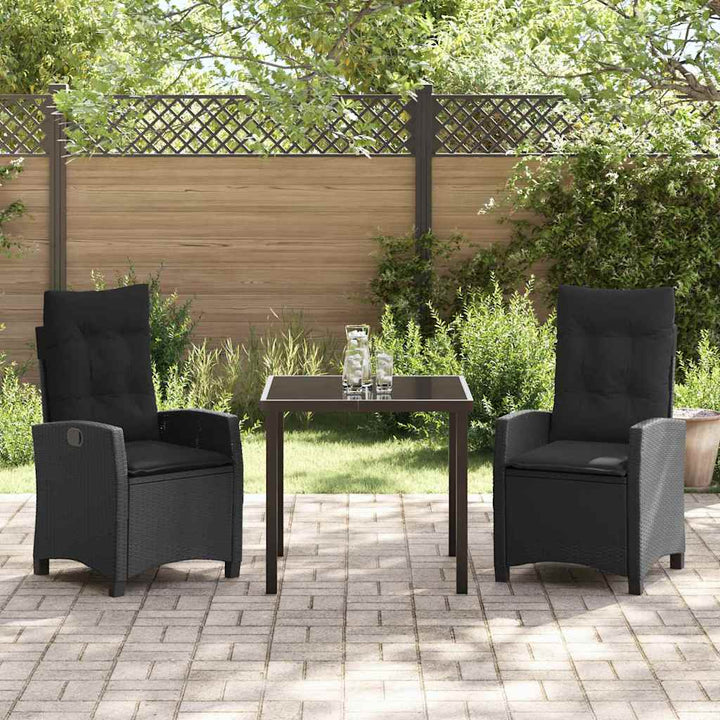 Have Spisebordssæt 3 pcs Sort polyrattan