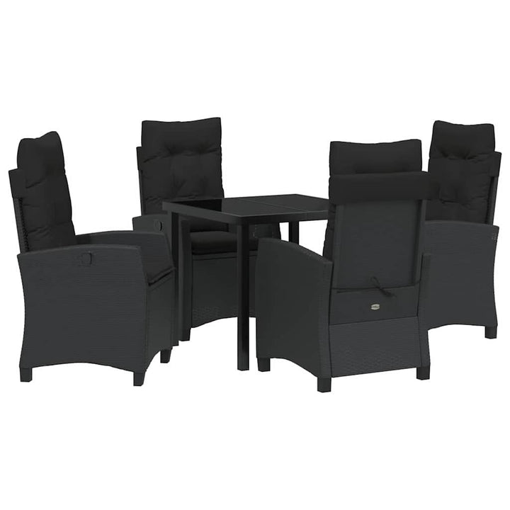Have Spisebordssæt 5 pcs Sort polyrattan