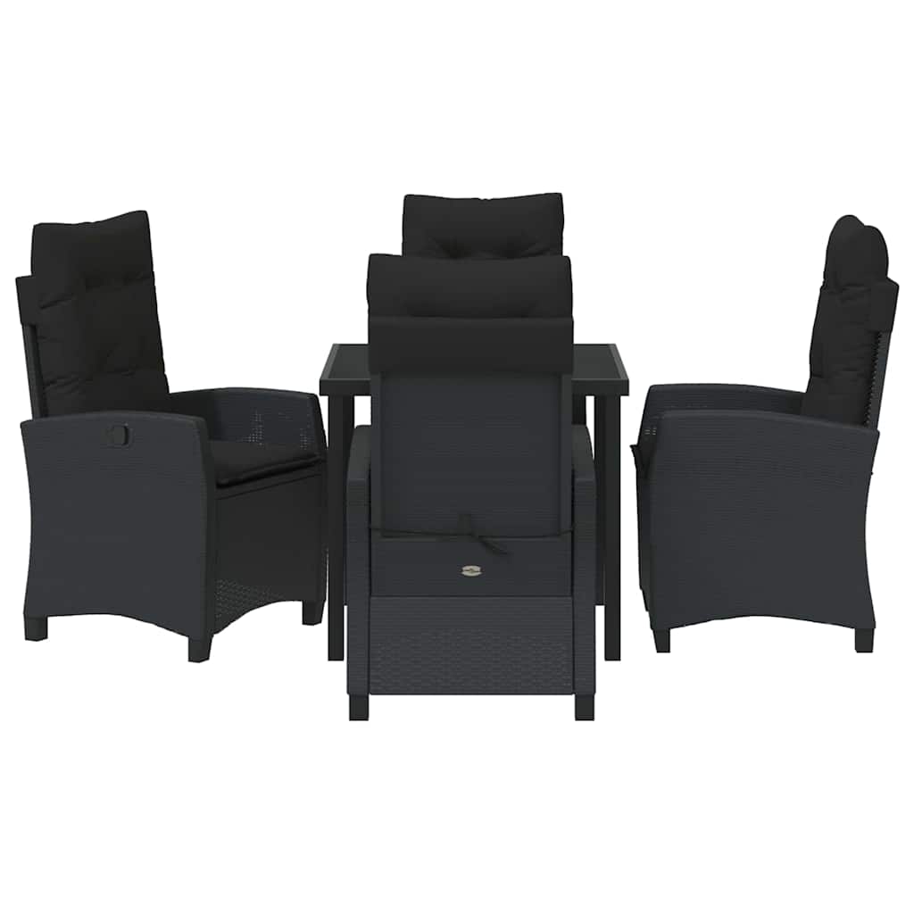 Have Spisebordssæt 5 pcs Sort polyrattan