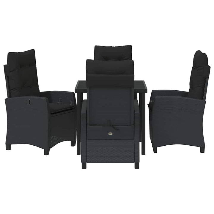 Have Spisebordssæt 5 pcs Sort polyrattan