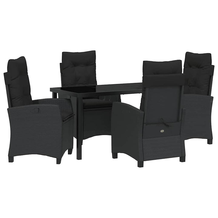 Have Spisebordssæt 5 pcs Sort polyrattan