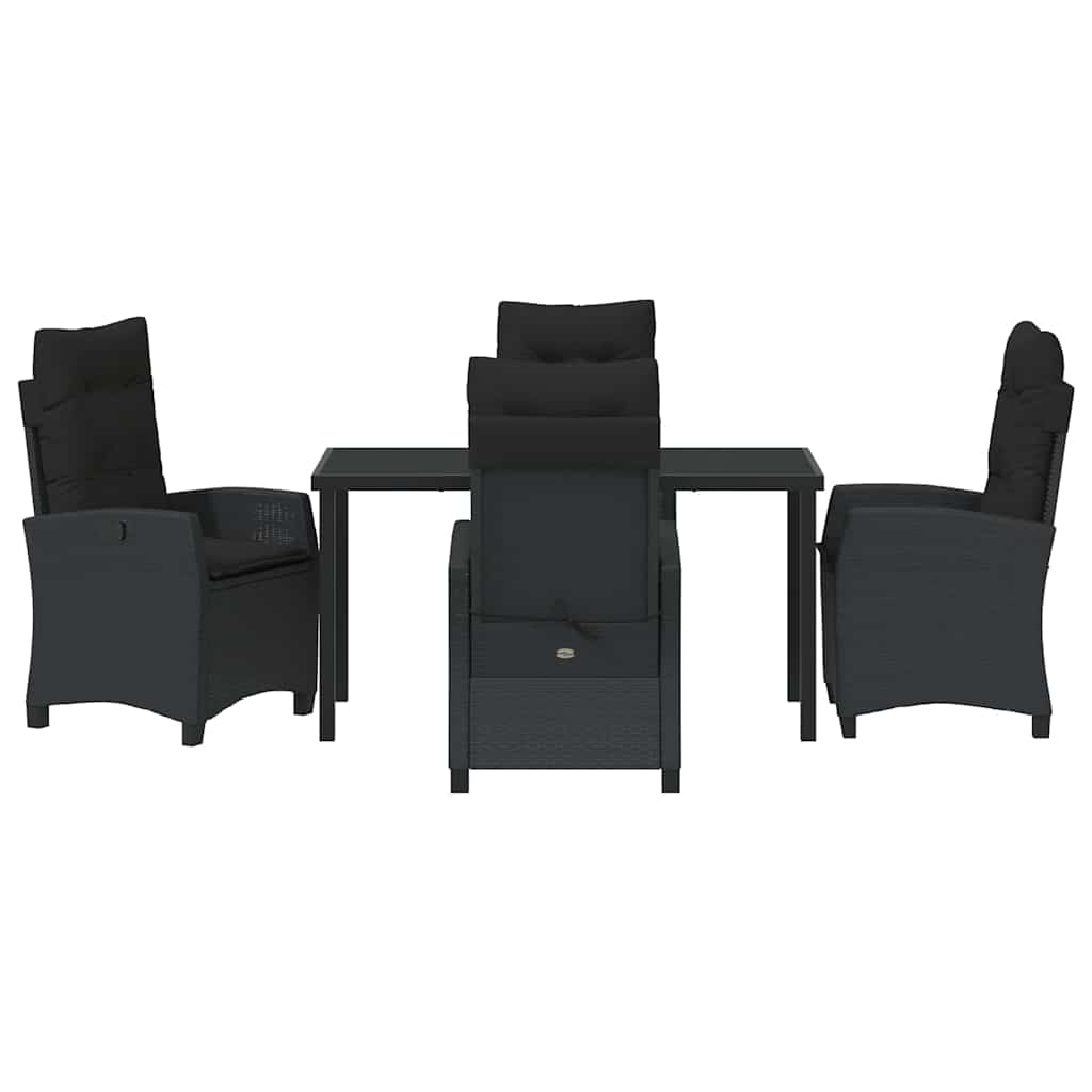 Have Spisebordssæt 5 pcs Sort polyrattan